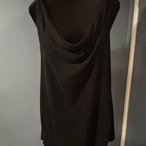 Massimo Black Draped Tank Top